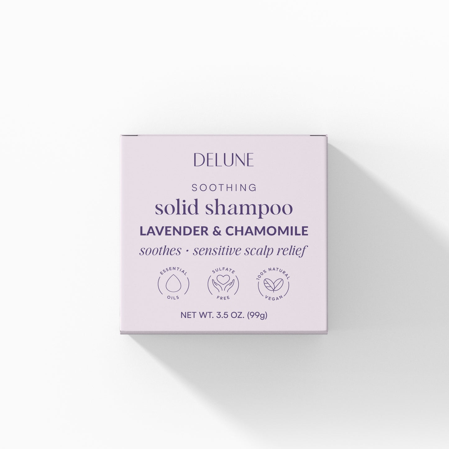 Barra de xampu sólido de lavanda e camomila - acalma e alivia o couro cabeludo sensível