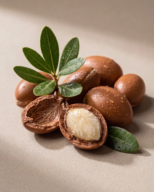Óleo virgem de argan Delune, natureza-morta botânica
