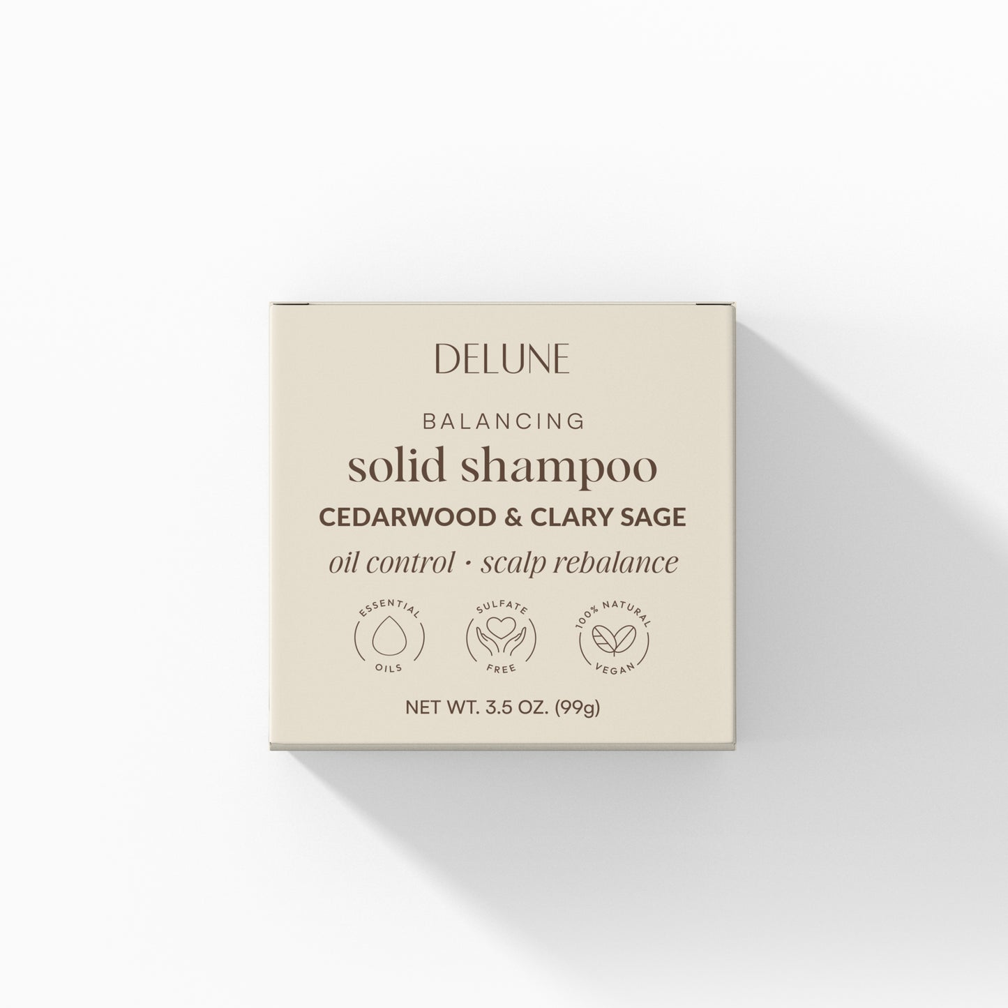 Shampoo Sólido em Barra de Cedro e Sálvia Esclaréia - Controle de Oleosidade · Reequilíbrio do Couro Cabeludo
