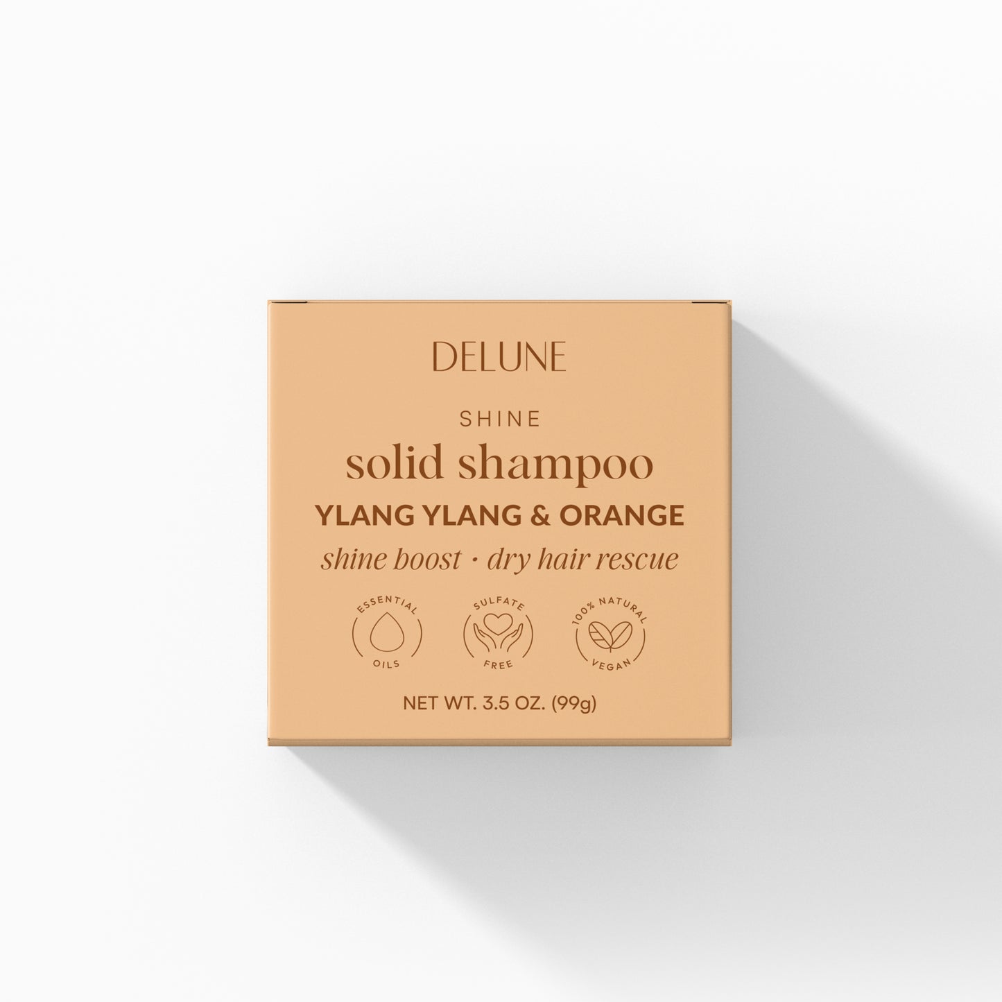 Shampoo em barra sólido de Ylang Ylang e Laranja - Shine Boost · Dry Hair Rescue