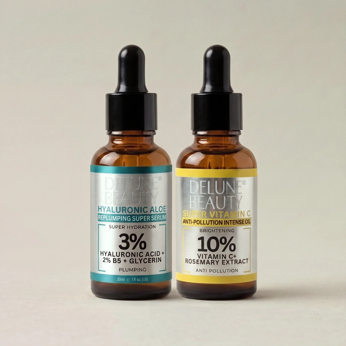 Duo Hyaluronic Aloe B5 + Super Vitamin C™ Delune, foto de estúdio