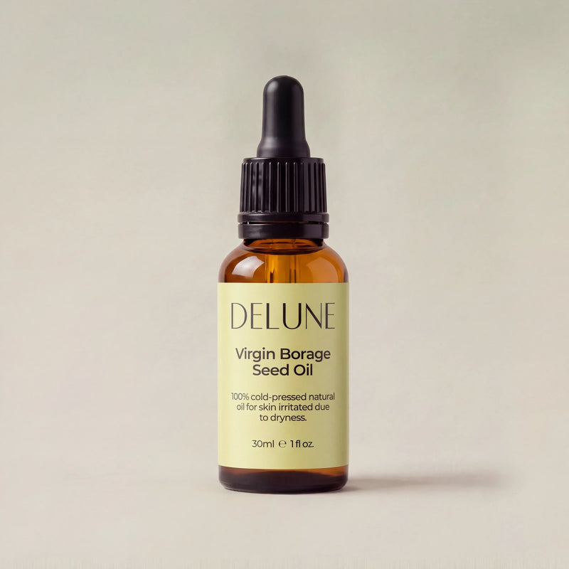 Óleo virgem de semente de borragem Delune, frasco conta-gotas de 30 ml