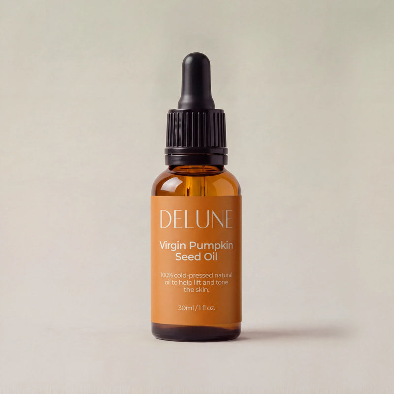 Óleo virgem de semente de abóbora Delune, frasco conta-gotas de 30 ml
