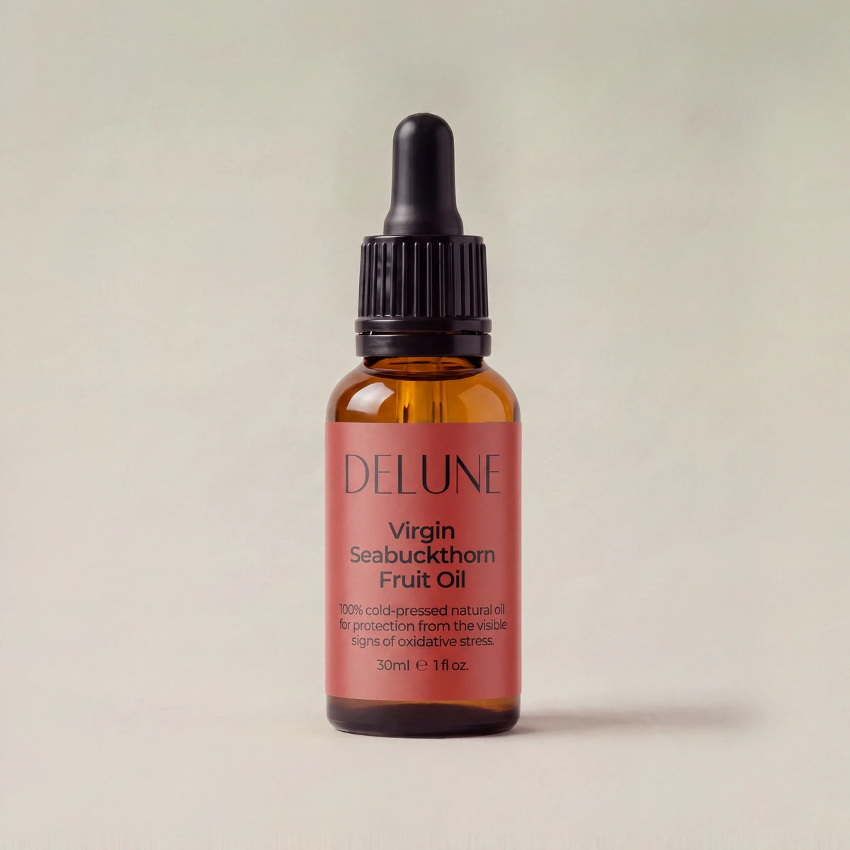 Óleo virgem de fruto de espinheiro-marítimo Delune, frasco conta-gotas de 30 ml