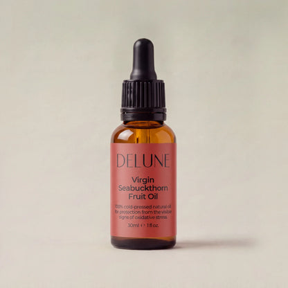 Óleo virgem de fruto de espinheiro-marítimo Delune, frasco conta-gotas de 30 ml