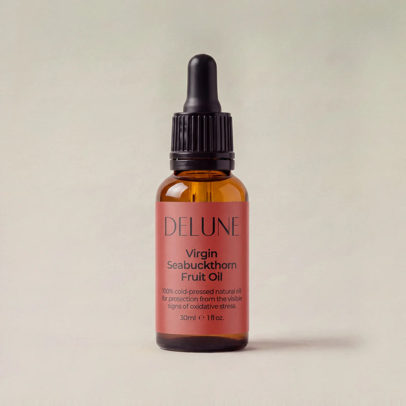 Óleo virgem de fruto de espinheiro-marítimo Delune, frasco conta-gotas de 30 ml