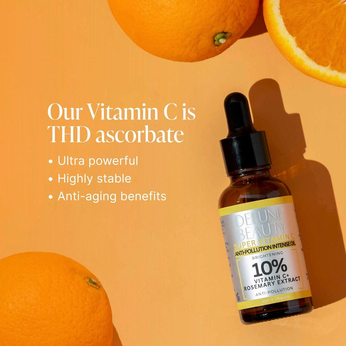 Óleo iluminador antipoluição Super Vitamin C™ 10% – Delune