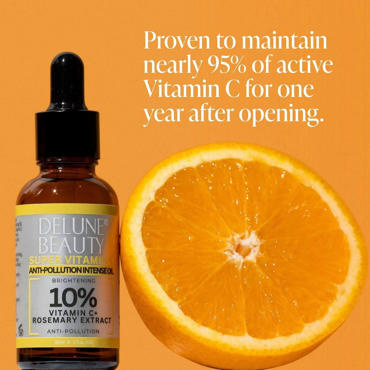 Óleo iluminador antipoluição Super Vitamin C™ 10% – Delune