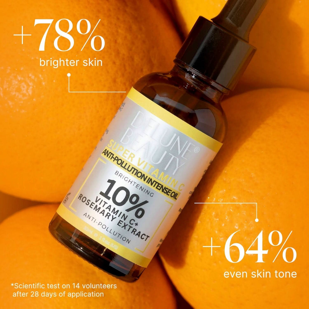 Óleo iluminador antipoluição Super Vitamin C™ 10% – Delune