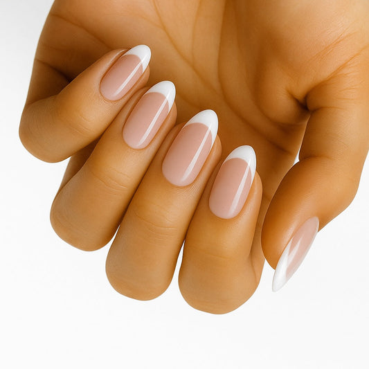 Manicure francesa (parcialmente transparente) (envoltórios de unhas não UV)