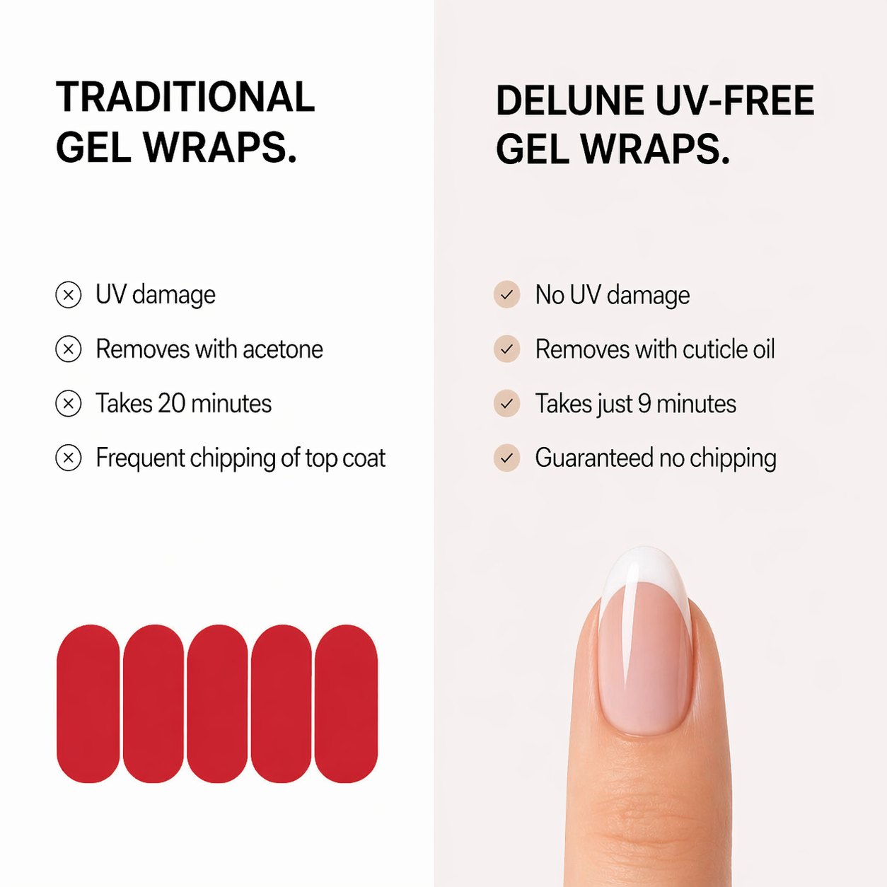 Blush (envoltórios de unhas sem UV)