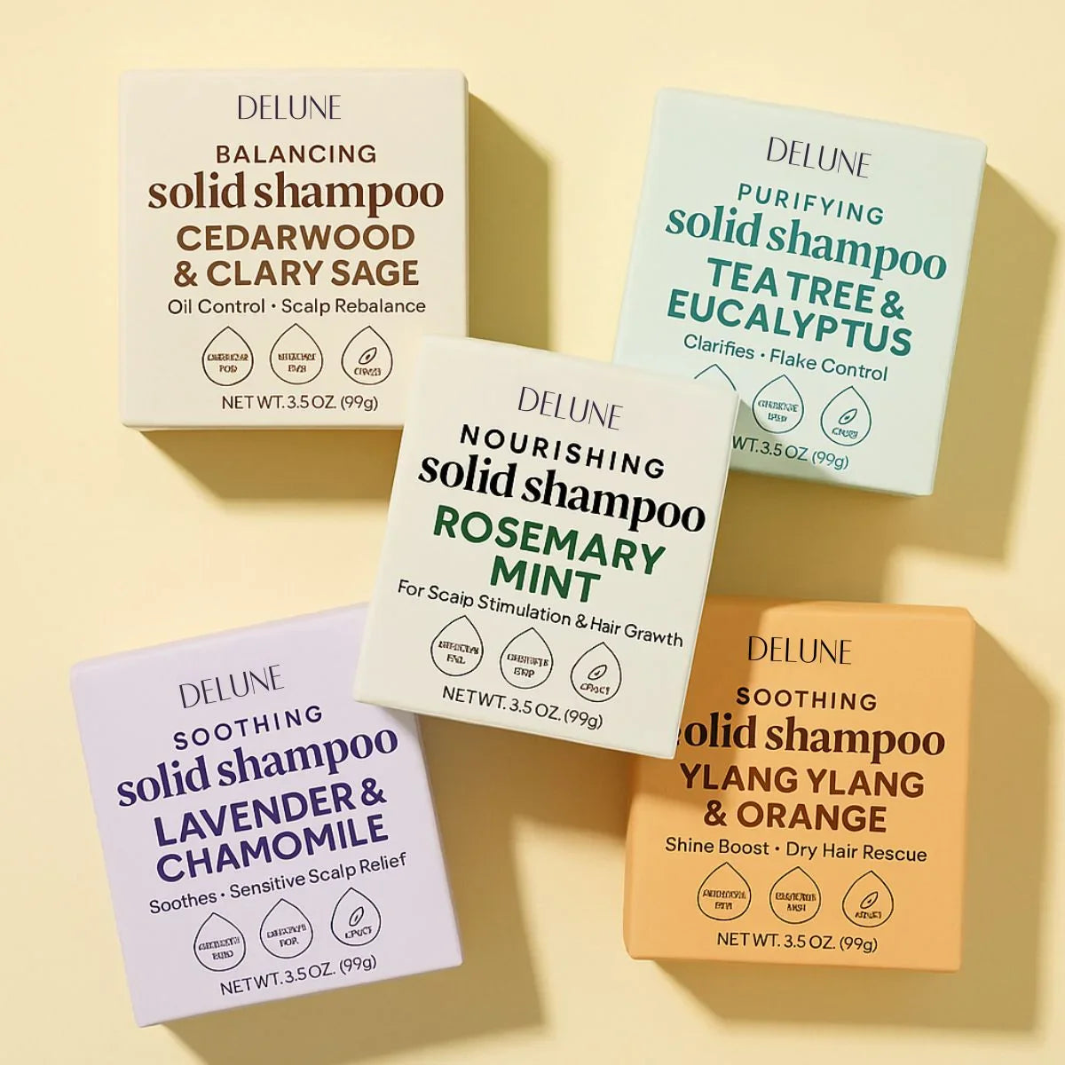 Lavender & Chamomile Solid Shampoo Bar - Soothes · Sensitive Scalp Relief