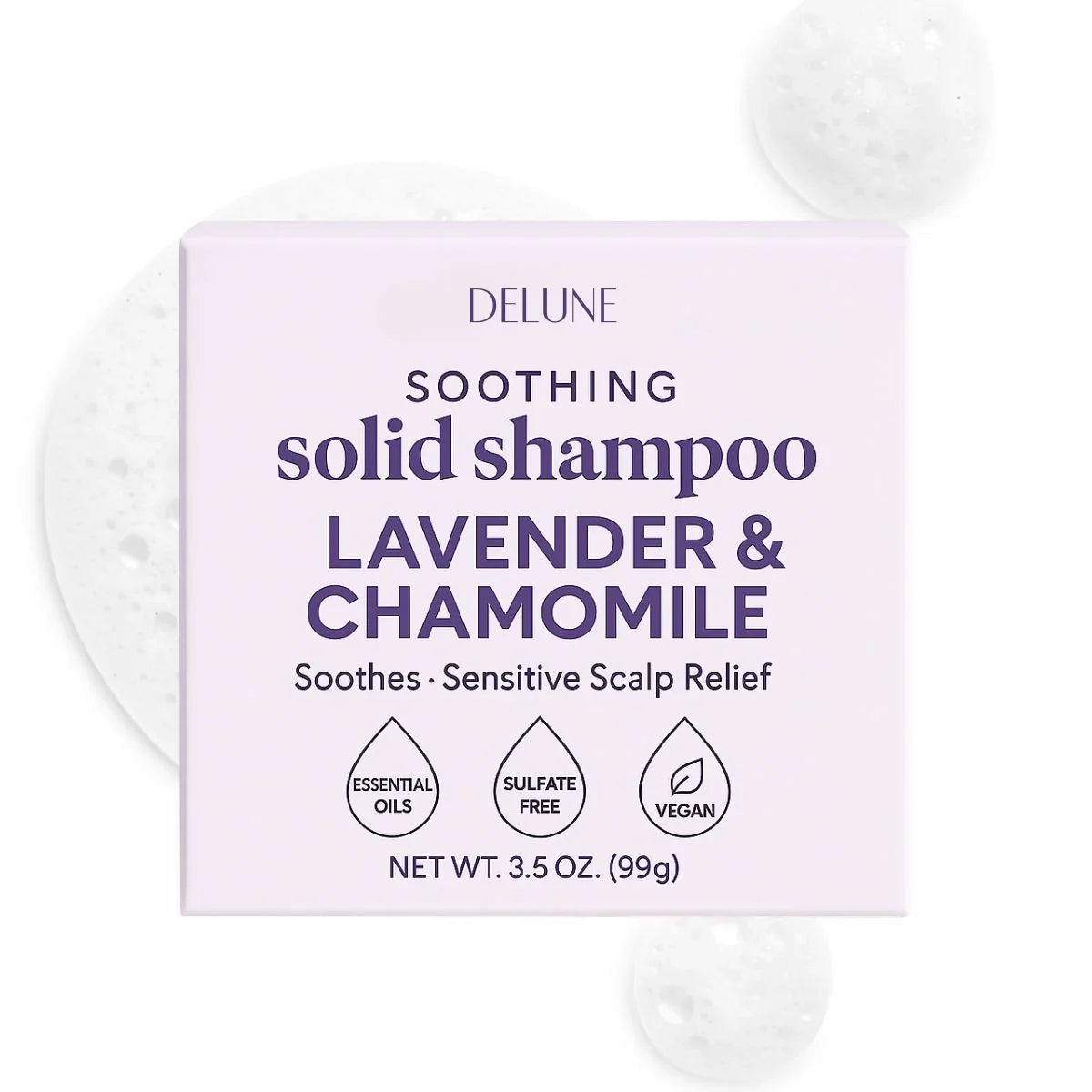 Lavender & Chamomile Solid Shampoo Bar - Soothes · Sensitive Scalp Relief