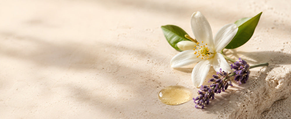 Editorial Floral Squalane neroli and lavender scent portrait