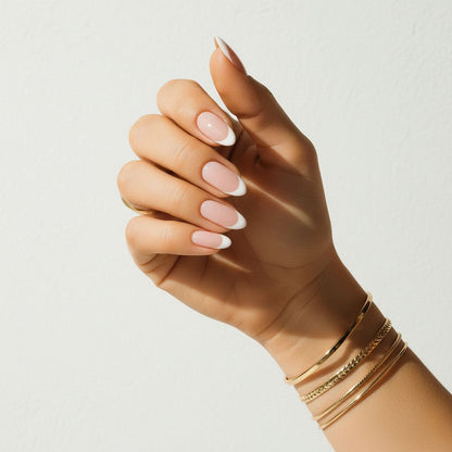 Manicure francesa (parcialmente transparente) (envoltórios de unhas não UV)